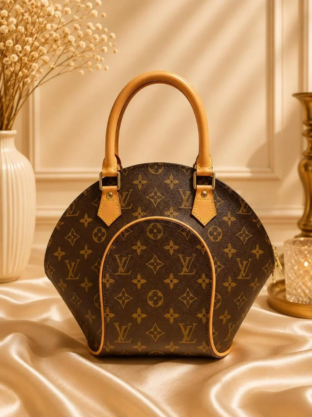 Authentic Louis Vuitton Ellipse PM Monogram Canvas Handbag Satchel